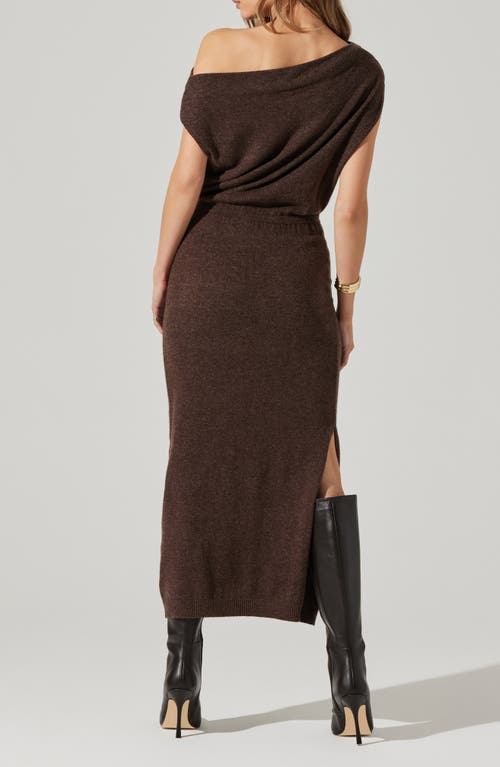 Astr The Label Val Asymmetric Sweater Dress In Brown