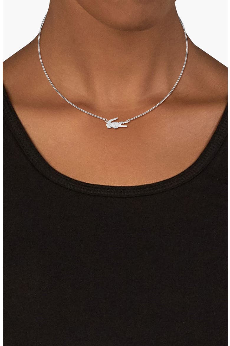 Crocodile Necklace, Alternate, color, SILVER