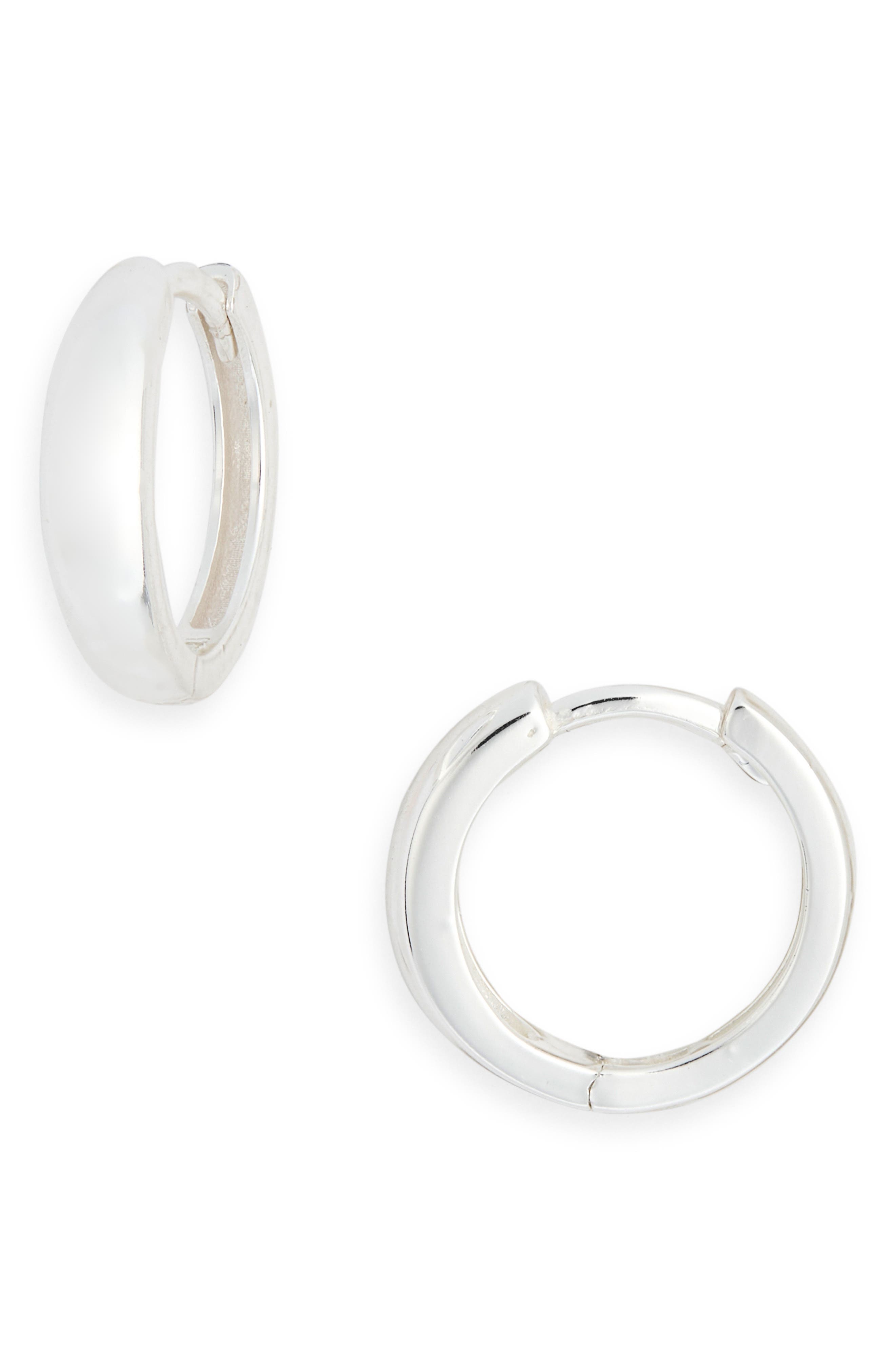 Argento Vivo Sterling Silver Chubby Round Hoop Earrings