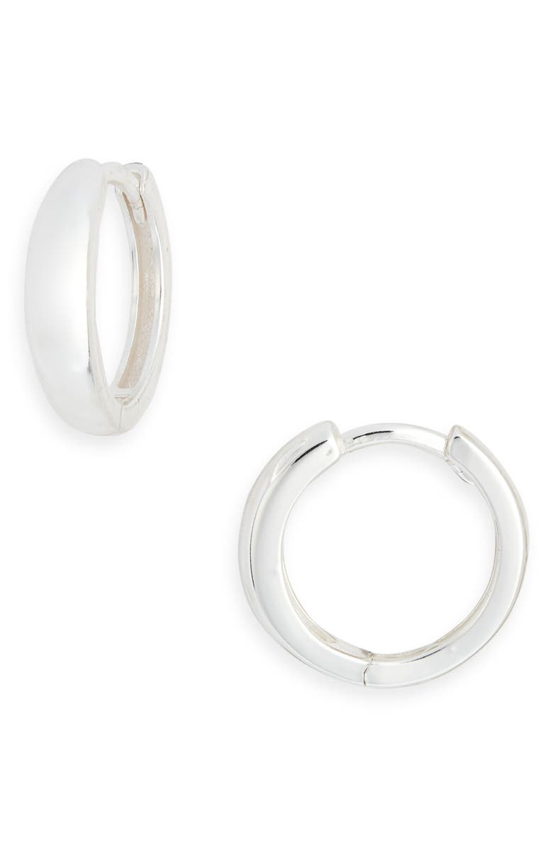 Argento Vivo Sterling Silver Chubby Round Hoop Earrings, Main, color, Silver