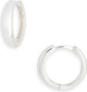 Argento Vivo Sterling Silver Chubby Round Hoop Earrings