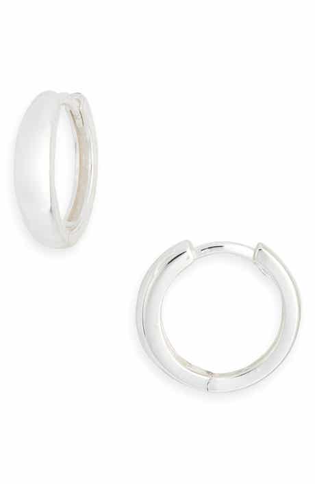Argento Vivo Sterling Silver Chubby Round Hoop Earrings