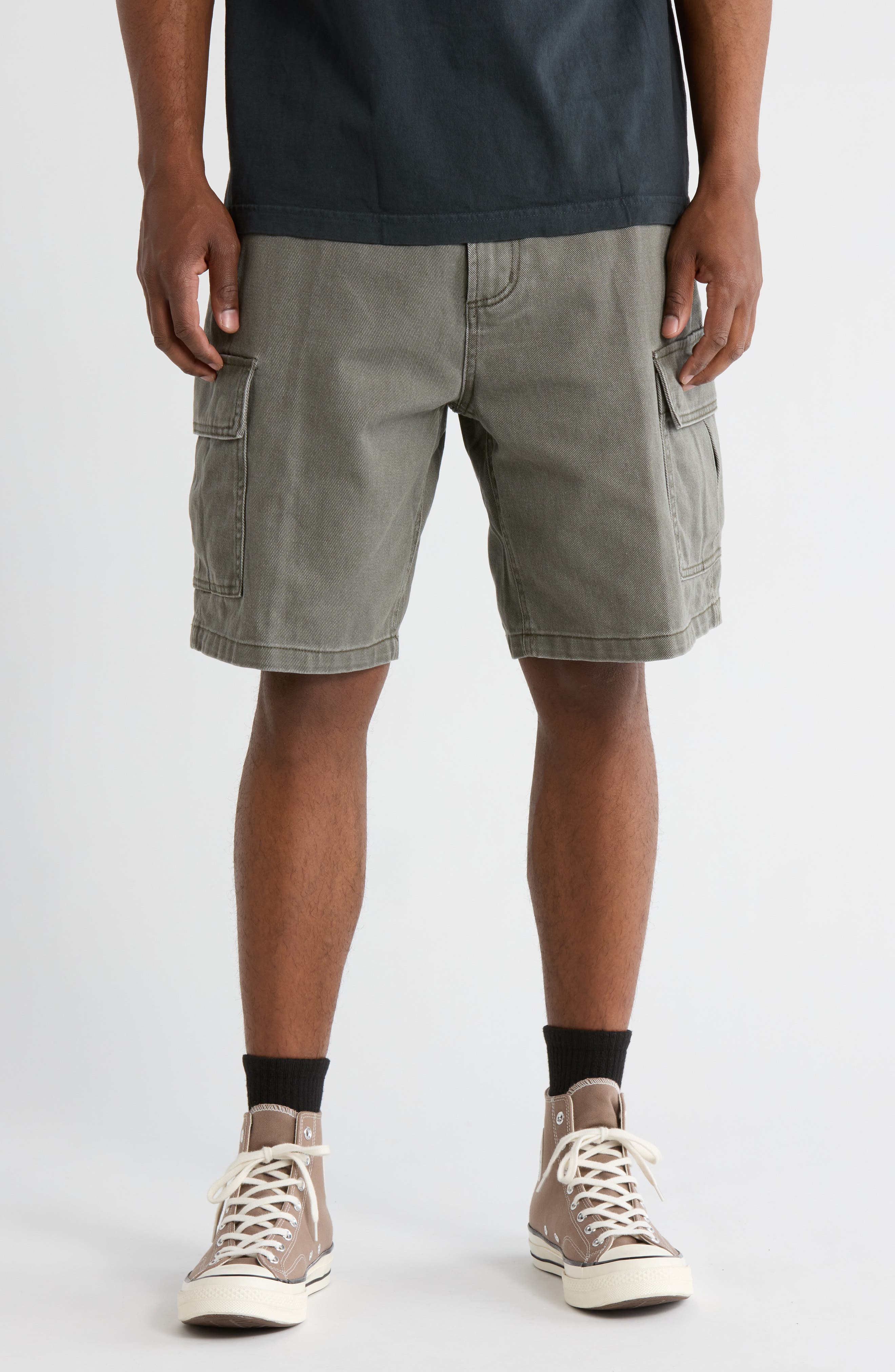 Obey Bigwig Baggy Denim Cargo Shorts