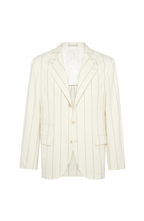 BRUNELLO CUCINELLI BRUNELLO CUCINELLI CHALK STRIPE DECONSTRUCTED BLAZER