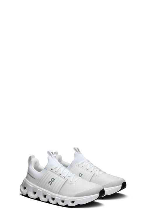 On Kids' Cloudswift Running Shoe In All White