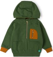 Little Green Radicals Kids' Half Zip Organic Cotton Hoodie