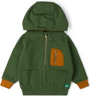 Little Green Radicals Kids' Half Zip Organic Cotton Hoodie
