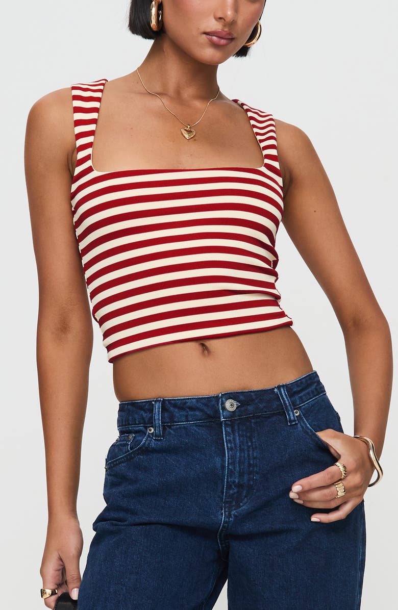 Princess Polly Back in Time Stripe Crop Top, Main, color, 
