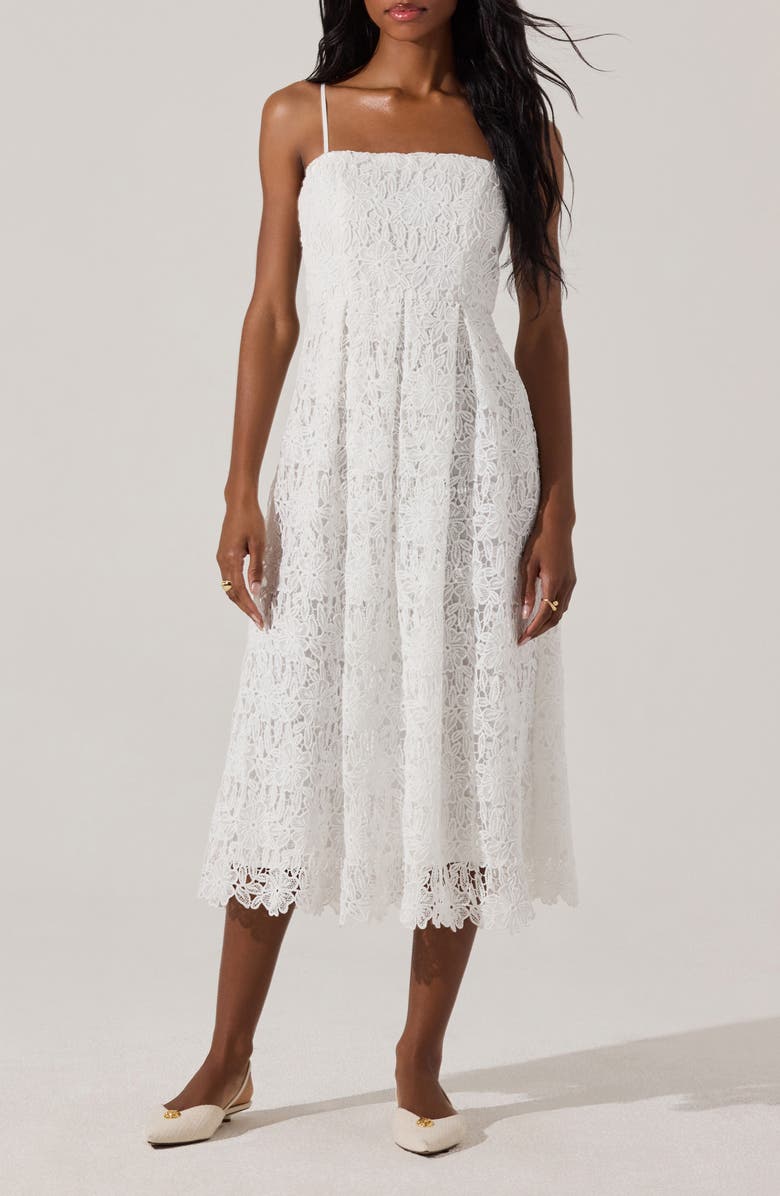 ASTR the Label Floral Lace Dress, Main, color, White