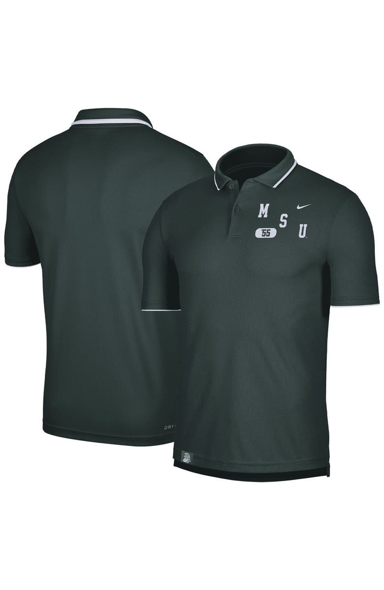 Nike Men's Nike Green Michigan State Spartans Wordmark Performance Polo, Main, color, 