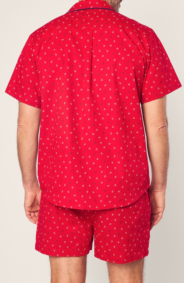 Petite Plume Anchors Away Cotton Pajamas, Alternate, color, Red