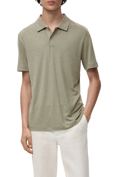 Slim Fit Linen Blend Jersey Polo