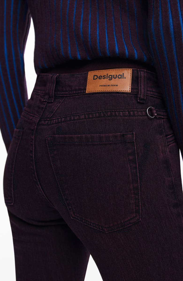 Desigual Flare Jeans, Alternate, color, Burgundy