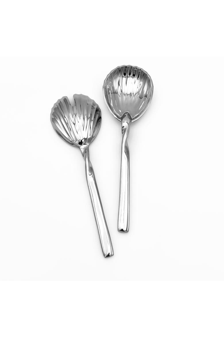 LA MAR Salad Servers, Alternate, color, Silver