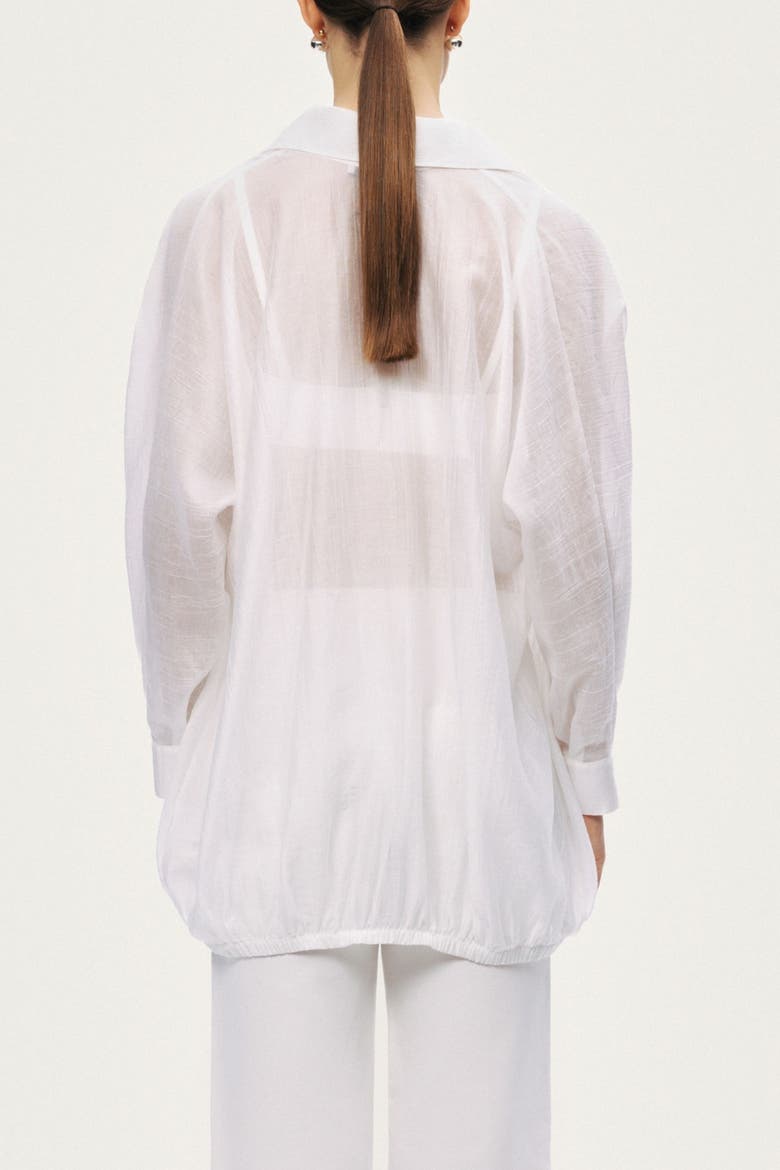 Tie-Detail Shirt, Alternate, color, Ivory