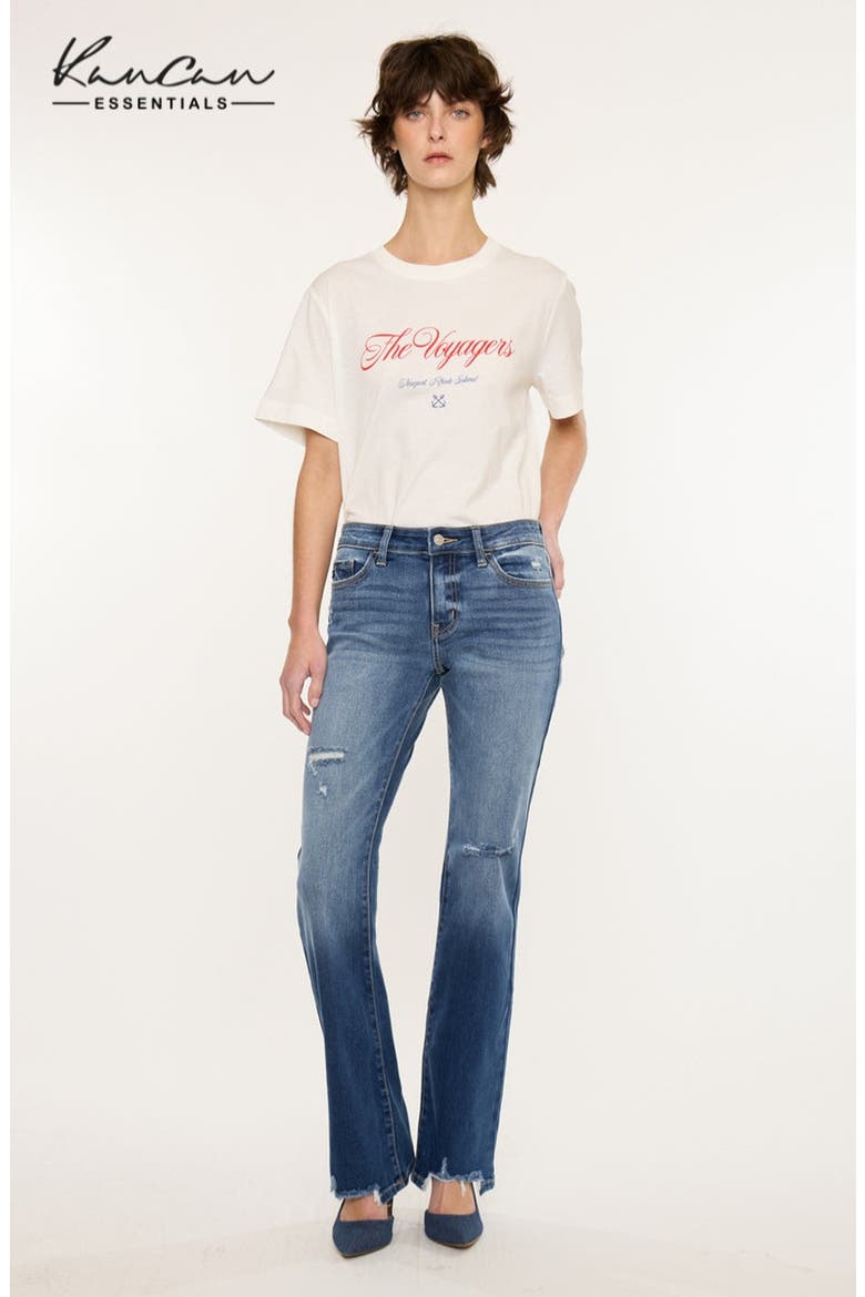 Kendra Essentials Low Rise Bootcut Jeans, Alternate, color, Medium Dark