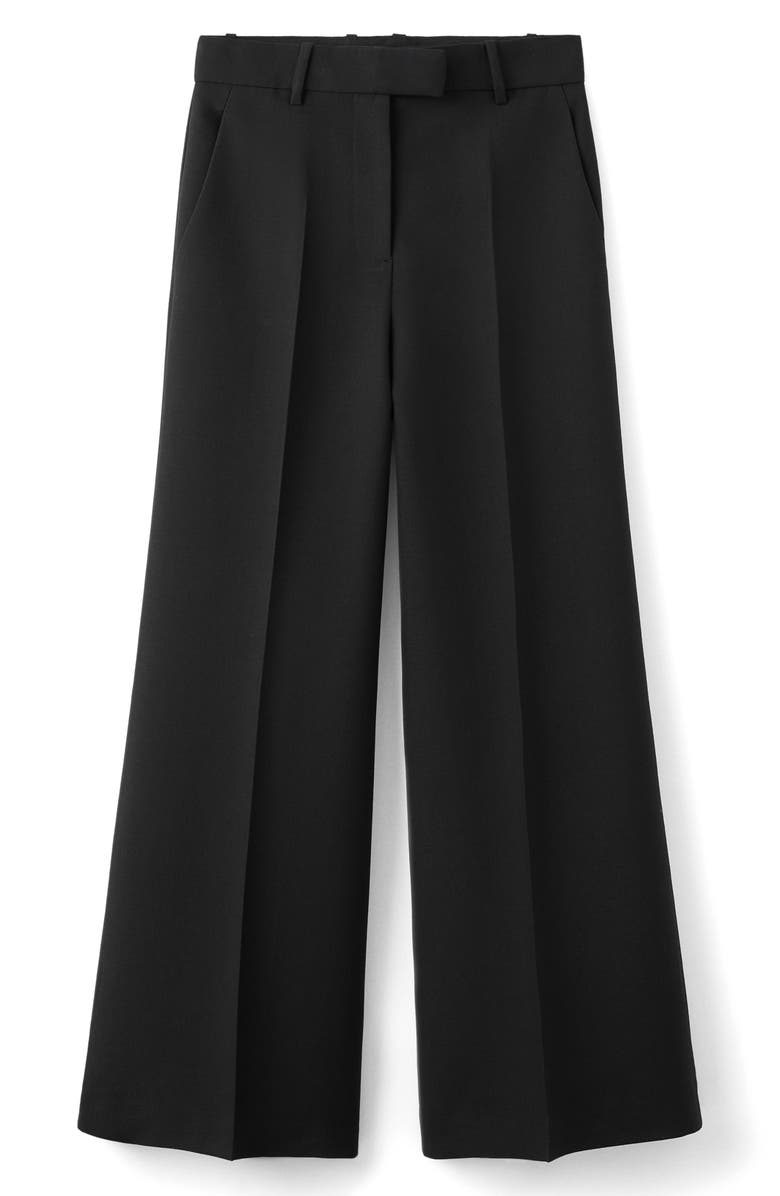 MANGO Wide Leg Suit Pants, Alternate, color, Black