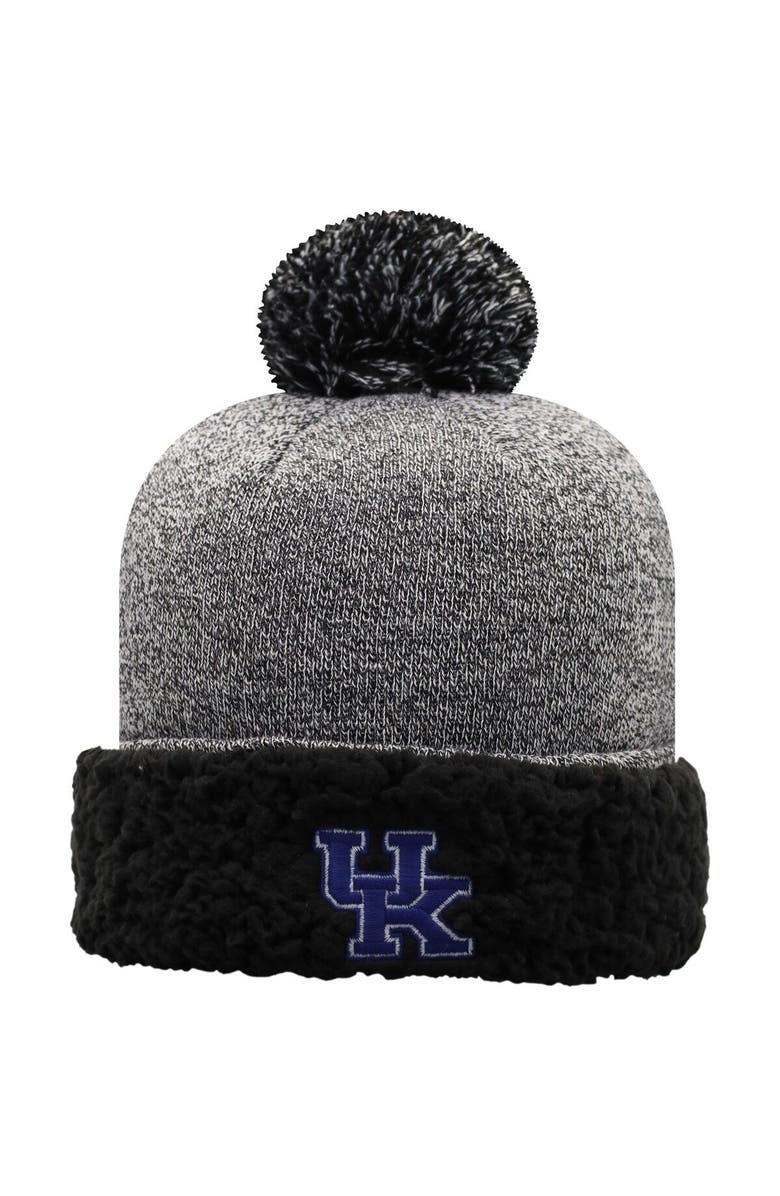 TOP OF THE WORLD Women's Top of the World Black Kentucky Wildcats Snug Cuffed Knit Hat with Pom, Main, color, Black