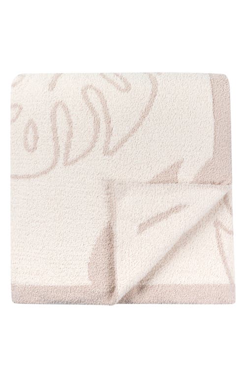 Coco Moon Monstera Leaf Bliss Fleece Throw Blanket In Tan