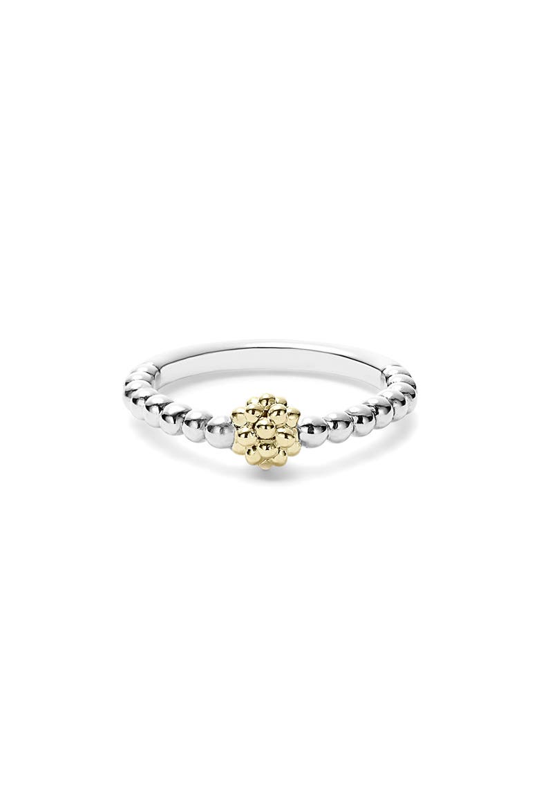 Caviar Icon Stacking Ring, Alternate, color, SILVER/ GOLD