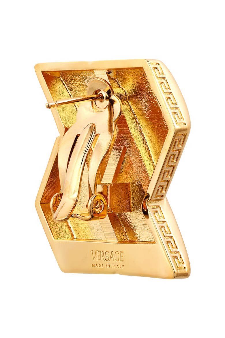 Bind Earrings, Alternate, color, VERSACE GOLD