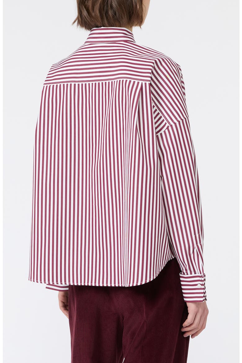 Striped Cotton Shirt, Alternate, color, BORDEAUX