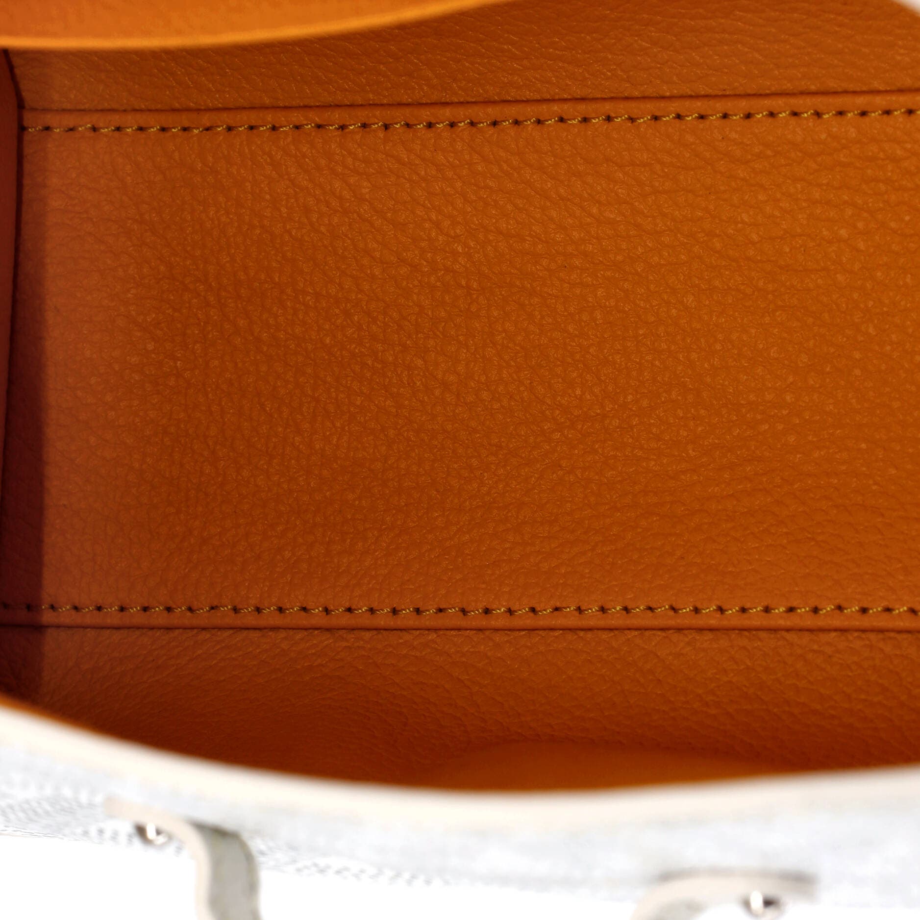 Pre-Owned Goyard Saigon Top Handle Bag Coated Canvas with Leather Mini, Alternate, color, White