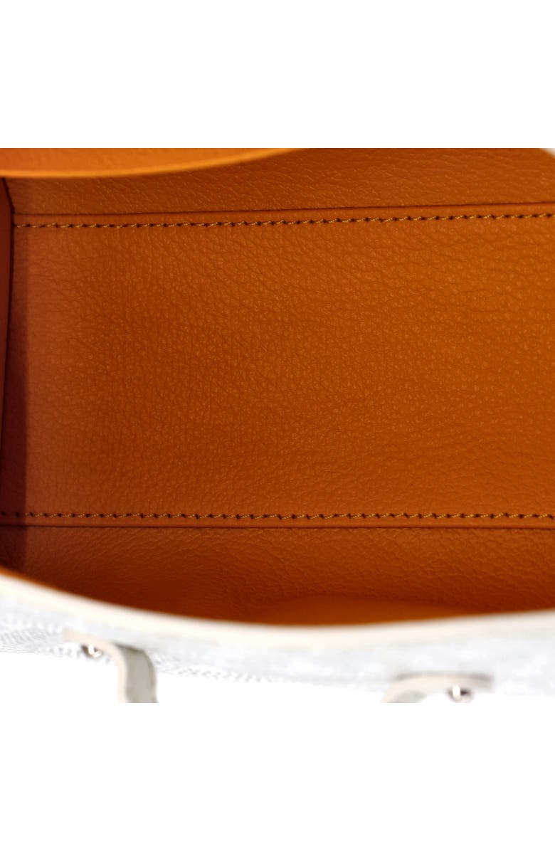 Pre-Owned Goyard Saigon Top Handle Bag Coated Canvas with Leather Mini, Alternate, color, White