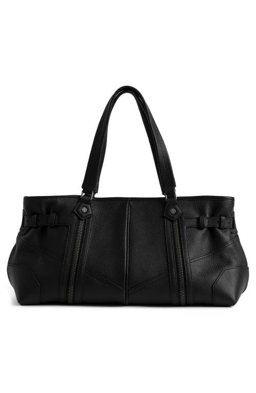 Zadig & Voltaire Sunny Grained Leather Shopper In Black