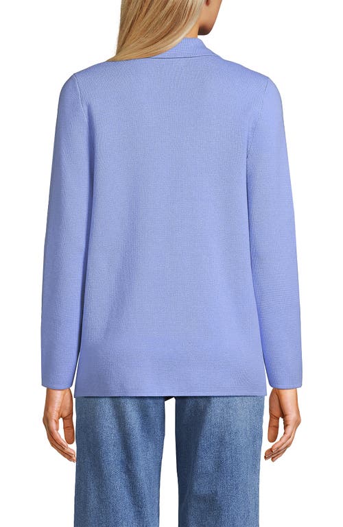 LANDS' END LANDS' END FINE GAUGE COTTON BUTTON FRONT BLAZER SWEATER
