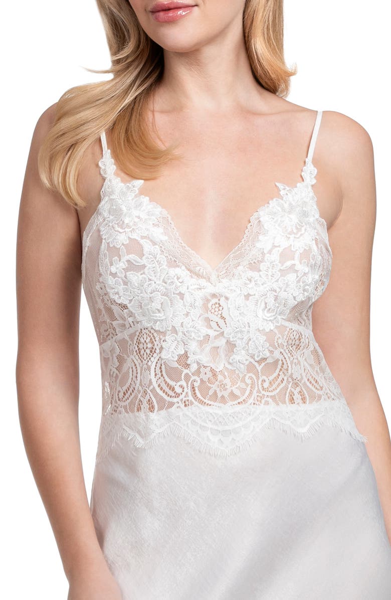 In Bloom by Jonquil Marry Me Lace & Satin Nightgown, Alternate, color, Ivory