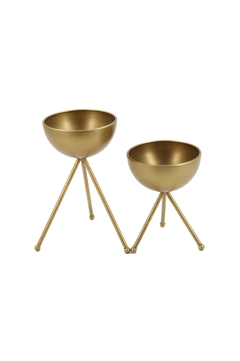 Bowl Candle Holder Planter Set of 2, Main, color, Gold