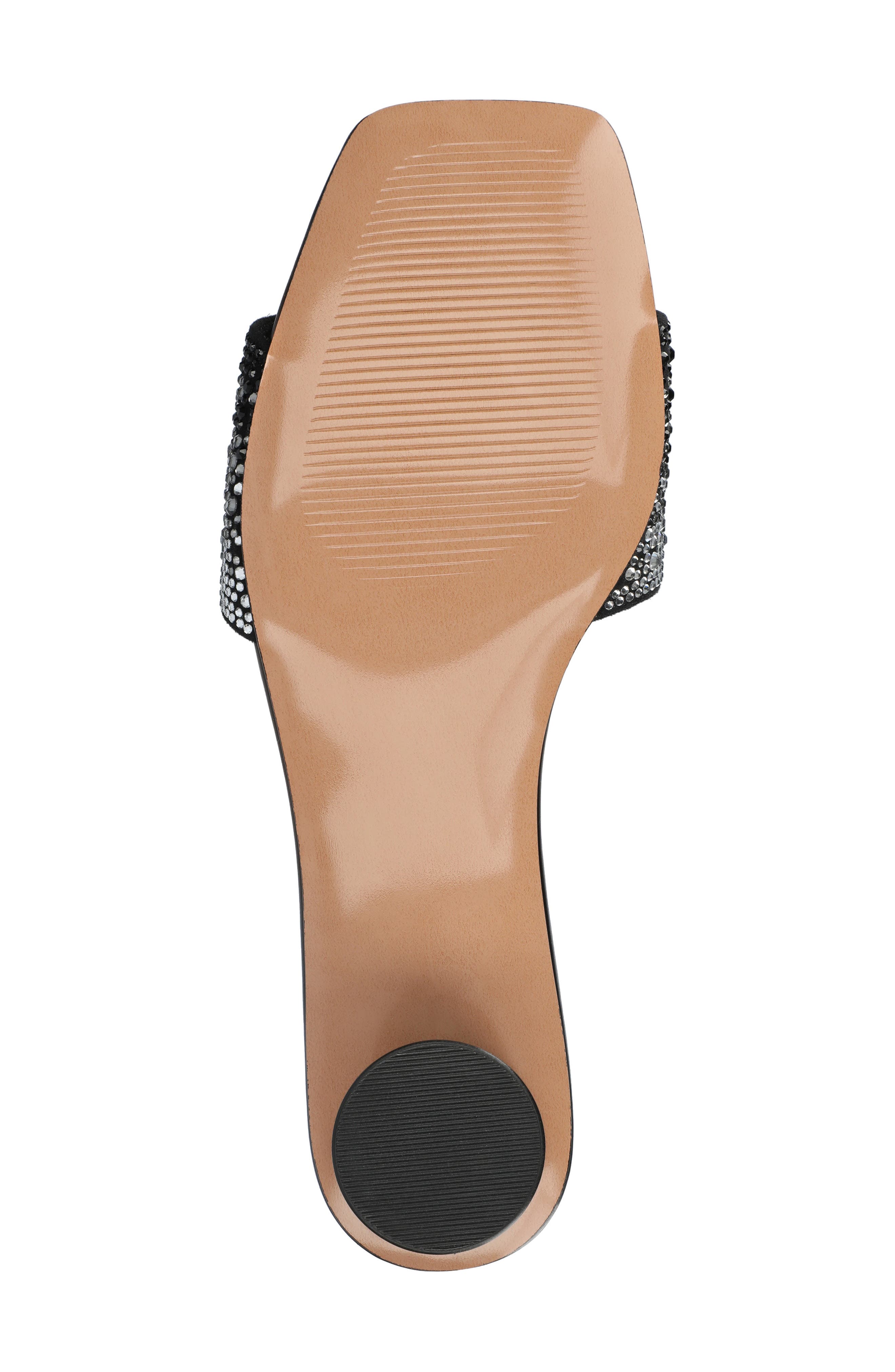 Journee Collection Flora Crystal Embellished Slide Sandal, Alternate, color, Black