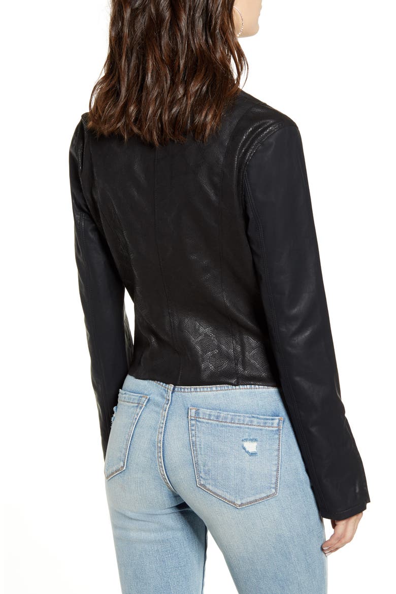 Drape Front Faux Snakeskin Jacket, Alternate, color, VENOM