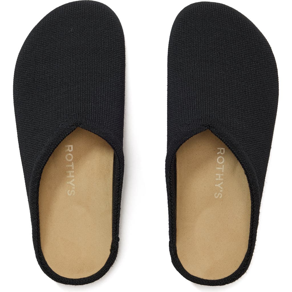 Rothys The Casual Clog In Black/neutral In Black
