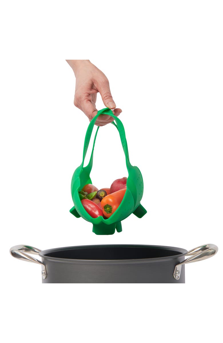 CUISIPRO Silicone Vegetable Steamer, Alternate, color, Green