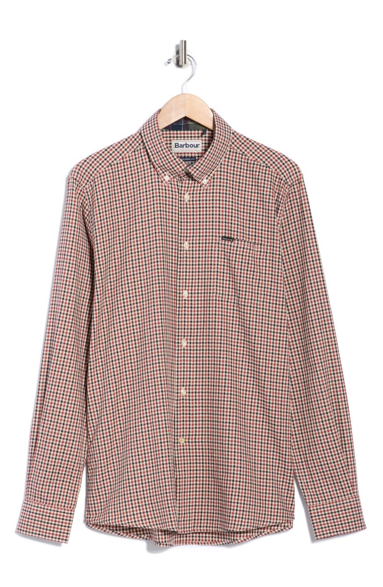 Barbour Padshaw Tailored Fit Check Button-Down Shirt, Alternate, color, Ecru