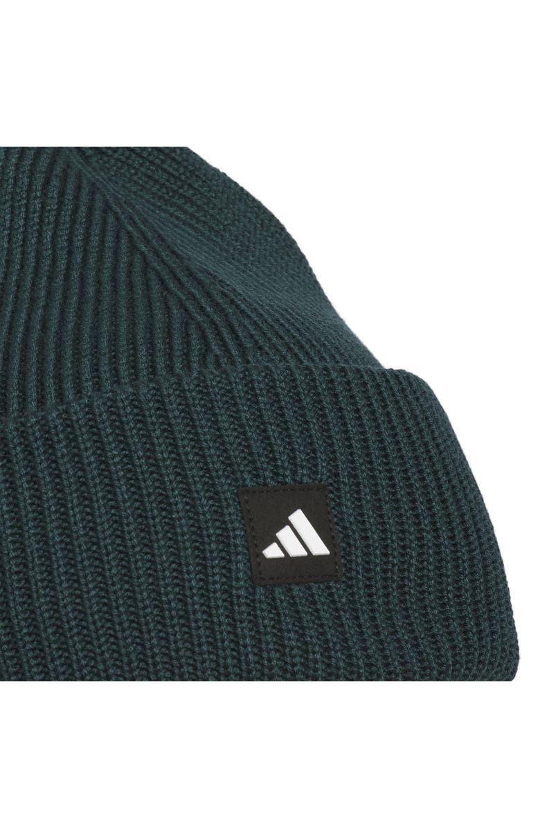 adidas Premium Cuff Fold Beanie, Alternate, color, Aurora Green Ivy/ Black/ White