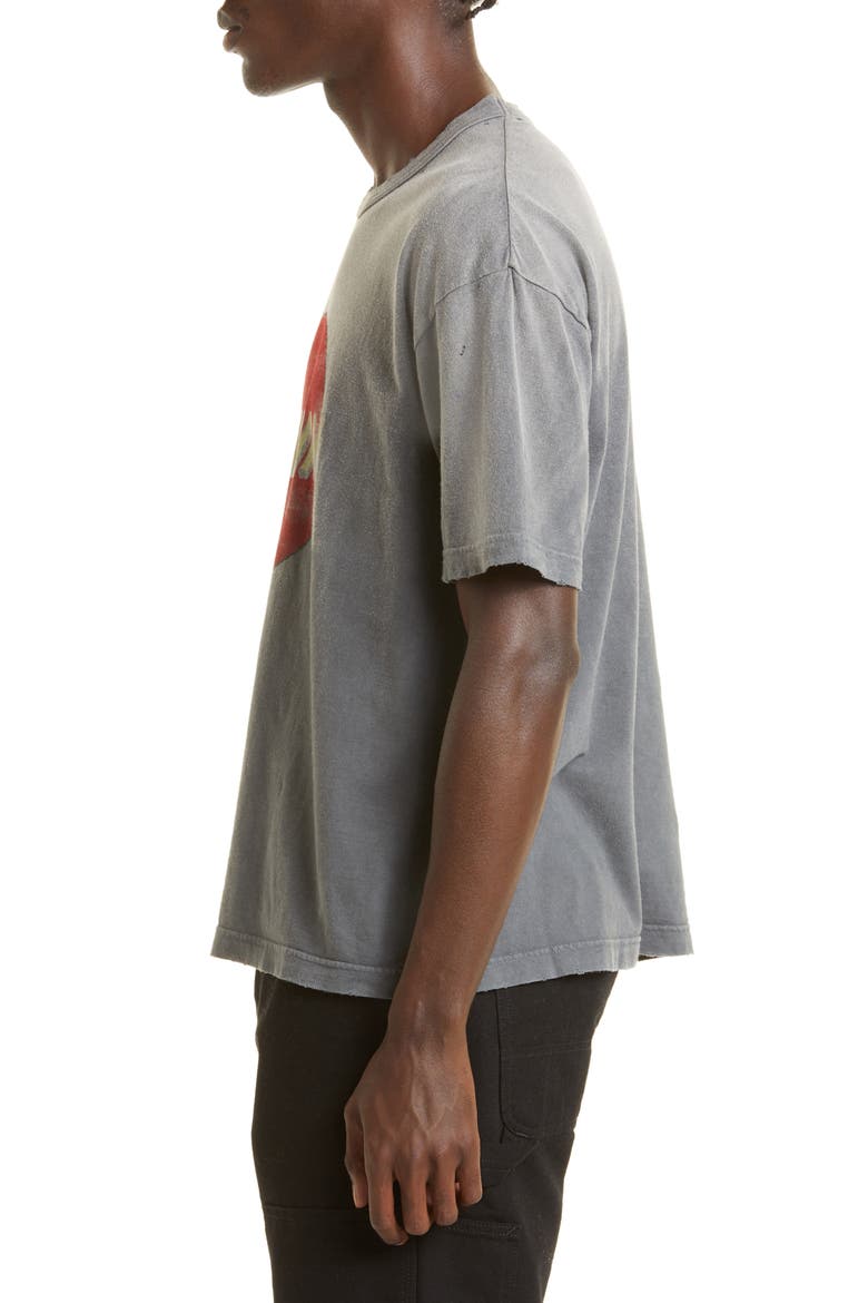 Oversize Crash Logo Wool & Linen Graphic Tee, Alternate, color, GREY