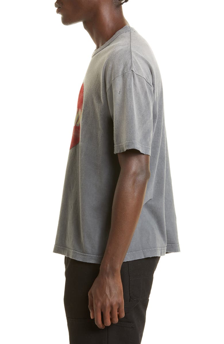 VISVIM Oversize Crash Logo Wool & Linen Graphic Tee, Alternate, color, 