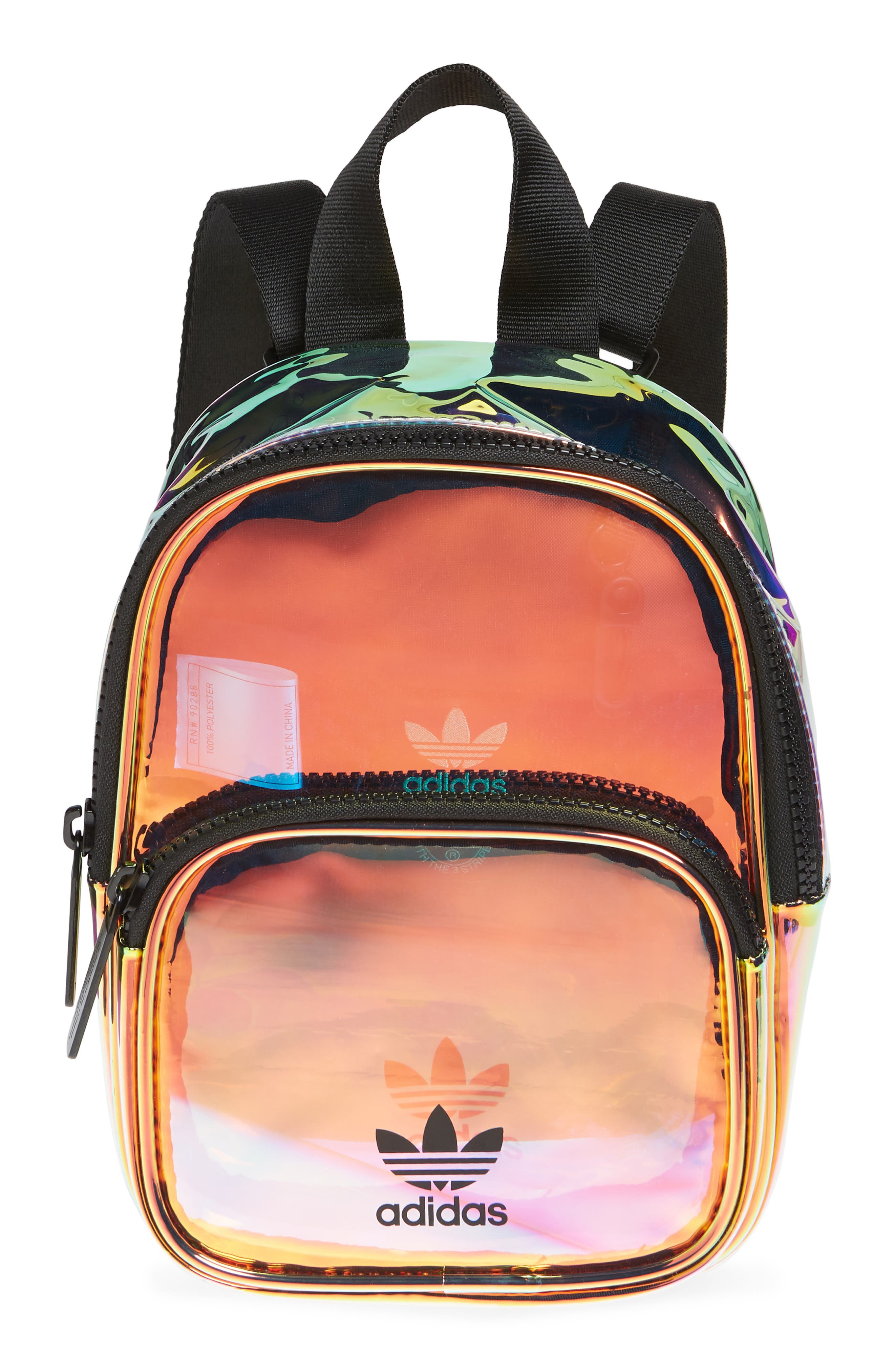 adidas Originals adidas Ori Mini Holographic Clear Backpack, Main, color, 