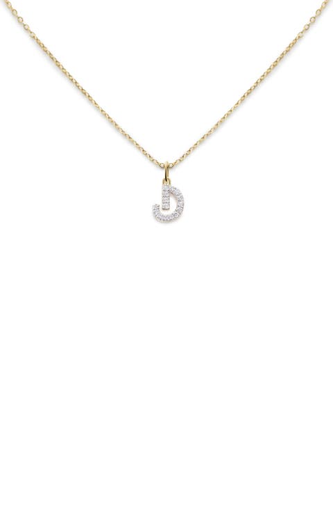 Lab Created Diamond Initial Pendant Necklace