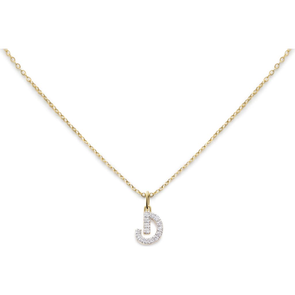 Monica Vinader Lab Created Diamond Initial Pendant Necklace In Green