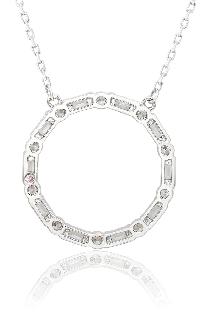 Sterling Silver Cubic Zirconia Open Pendant Necklace, Alternate, color, WHITE/ GOLD