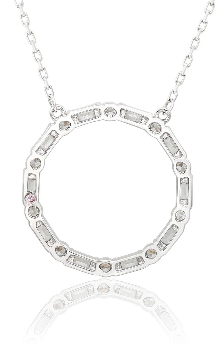 SUZY LEVIAN Sterling Silver Cubic Zirconia Open Pendant Necklace, Alternate, color,