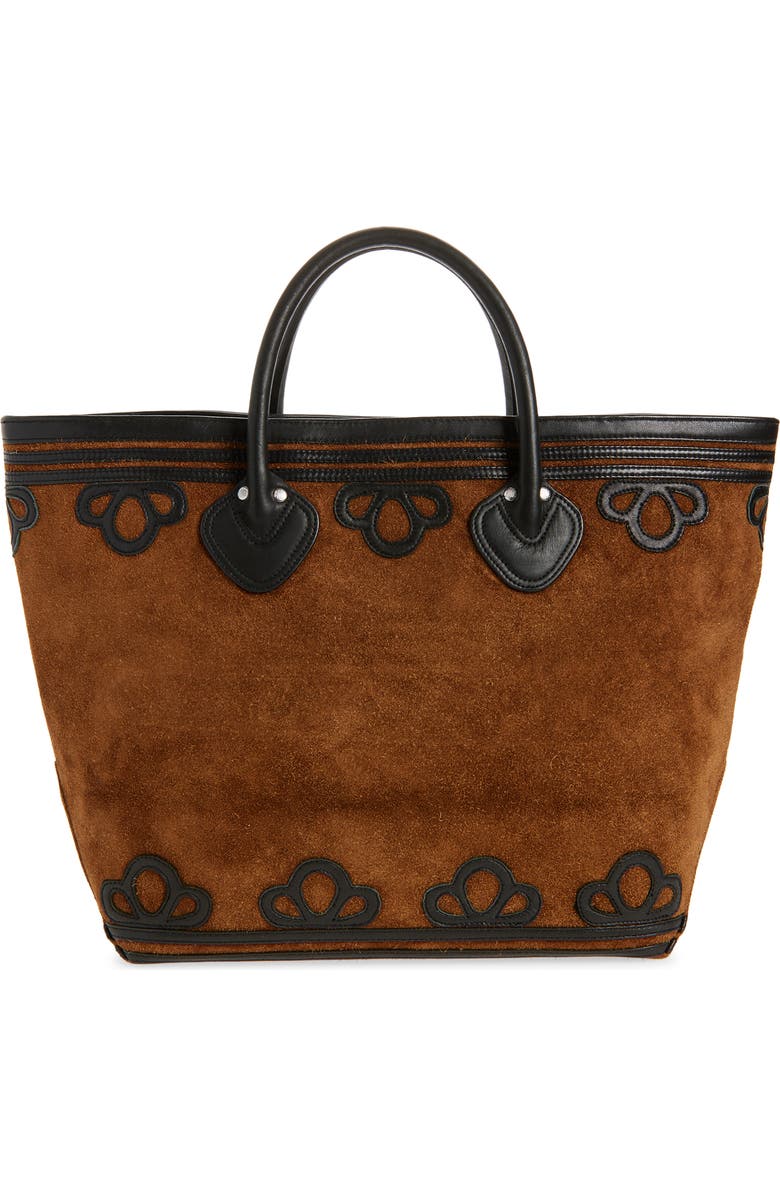 Bode Trefoil Suede Tote, Alternate, color,