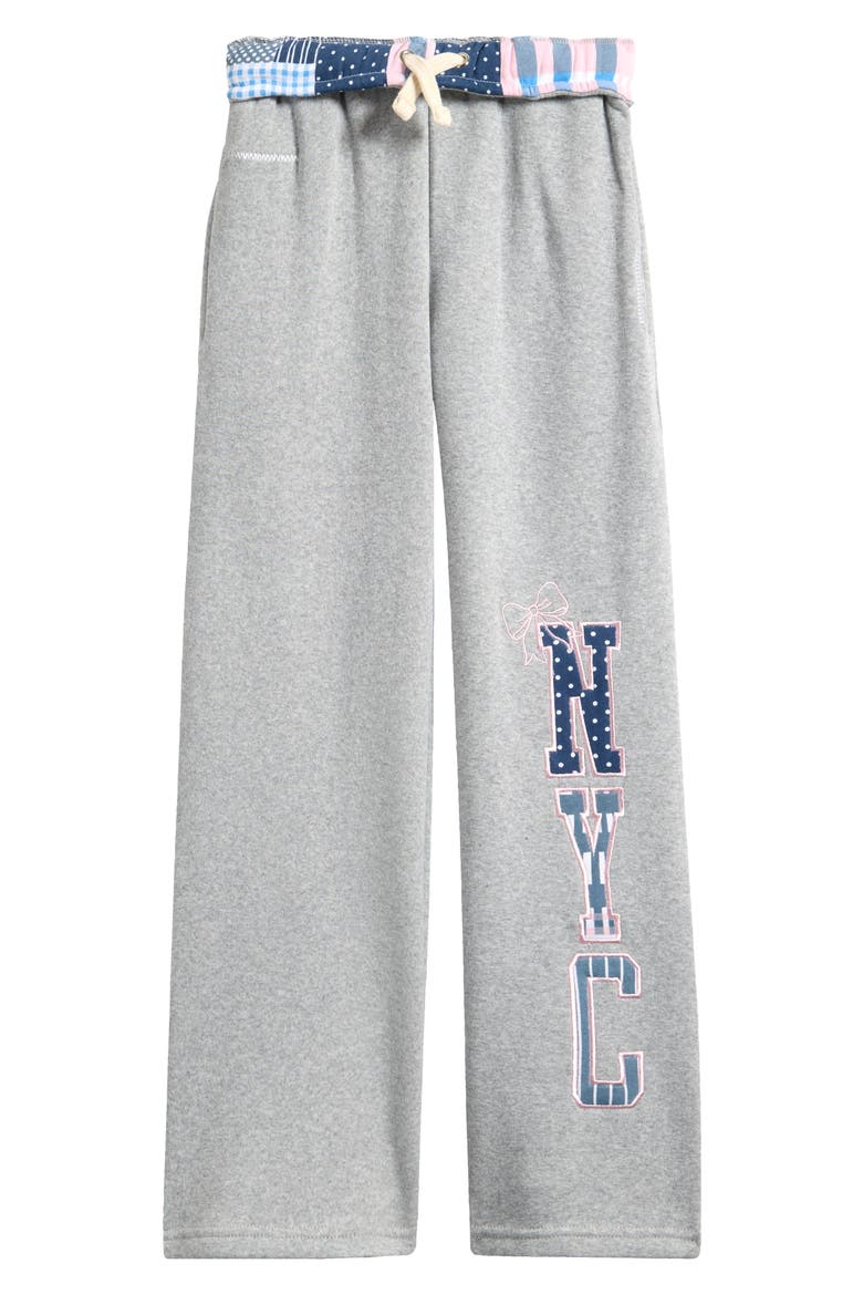 Kids' City Patch Wide Leg Sweatpants, Main, color, HEATHER GREY