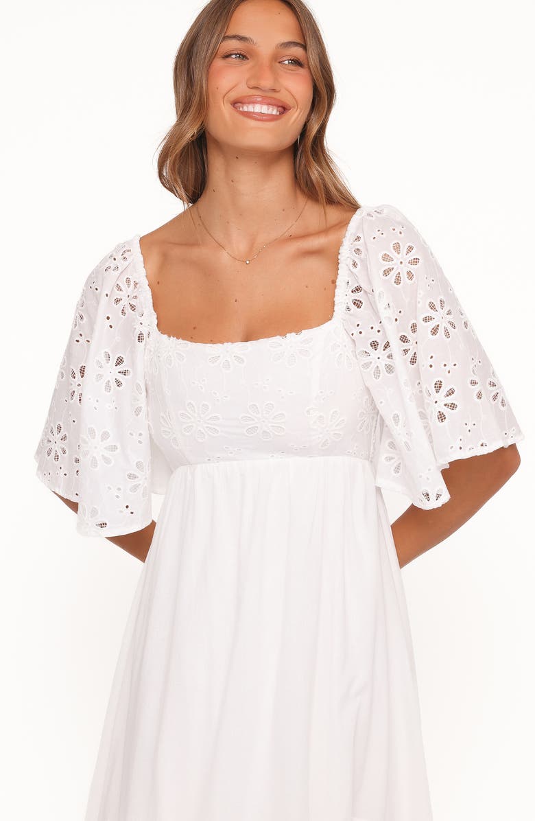 Petal & Pup Xana Cotton Maxi Dress, Alternate, color, White Broderie