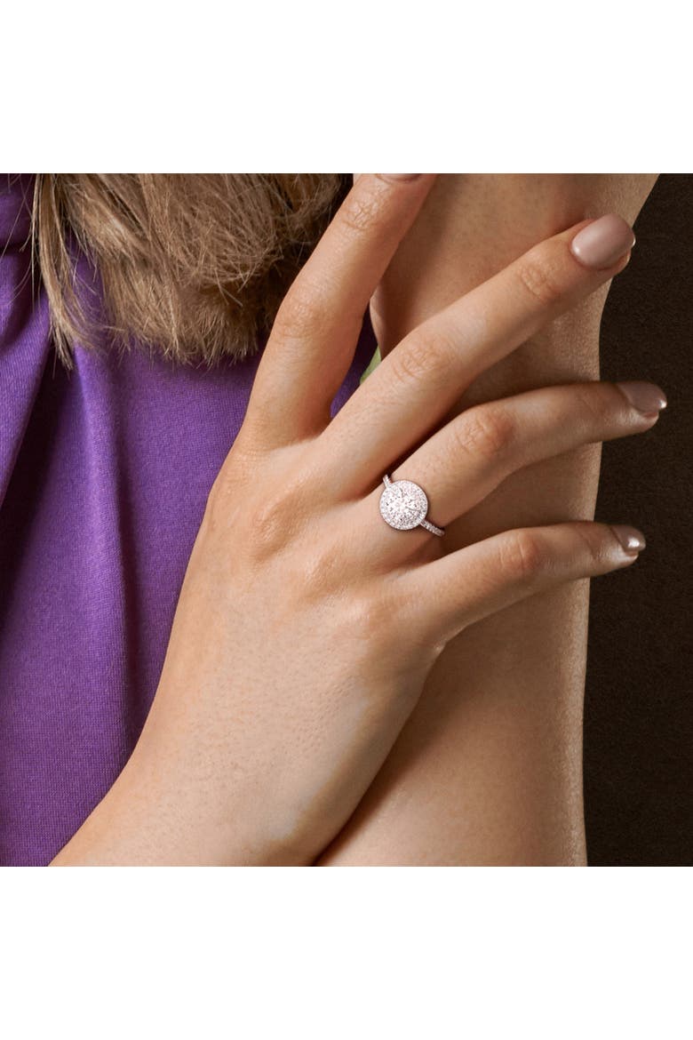 1-3/8 CTW Lab-Grown Diamond Halo Ring 14k, Alternate, color, White Gold