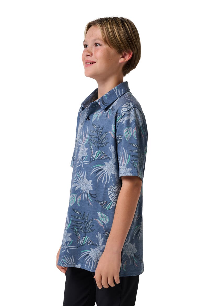 Kids' Featherweight Reservation Floral Polo, Alternate, color, BLUE HORIZON
